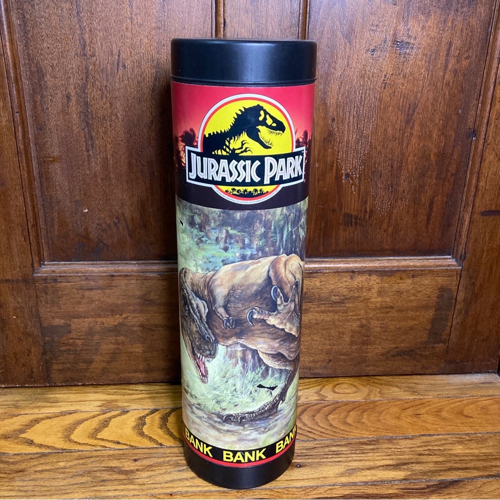 Vtg 1992 Jurassic Park Coin Bank TRex Dinosaur Universal Studios Toys R Us RARE